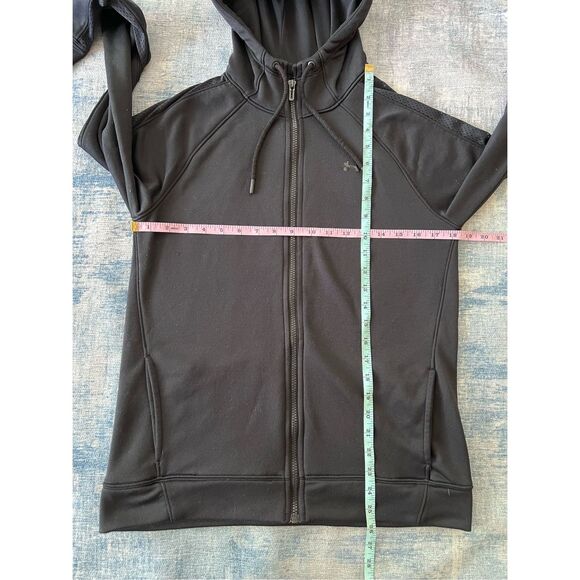 Under Armour Black Tech Terry Full Zip Hoodie Jacket Women's Large - Picture 7 of 8
